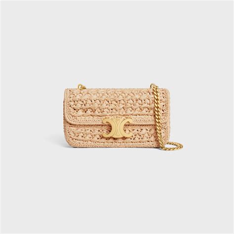 celine raffia shoulder bag|claude shoulder bag raffia effect.